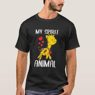 My Spirit Animal Giraffe I Love You Heart Valentin T-Shirt