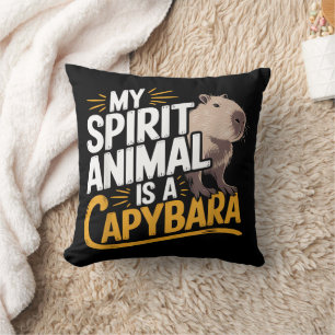 My Spirit Animal Is a Capybara Cute & Funny Animal Throw Pillow