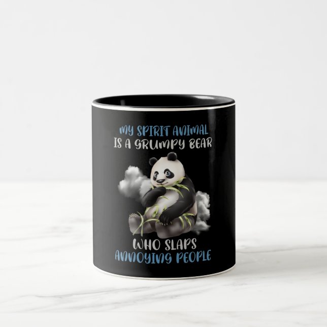 My Spirit Animal Is A Grumpy Bear Two-Tone Coffee Mug (Center)