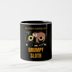 My Spirit Animal Is A Grumpy Sloth Two-Tone Coffee Mug