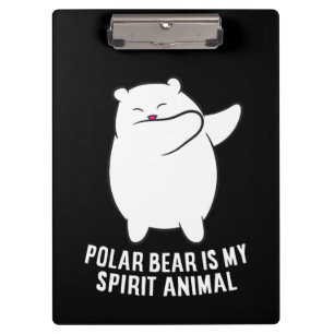 My Spirit Animal Polar Bear Cute Polar Bear Lover Clipboard
