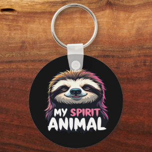 My Spirit Animal - Relaxed Lazy Sloth Design Keychain