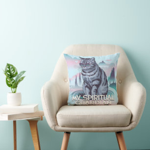 My Spiritual Guardian Cat Throw Pillow