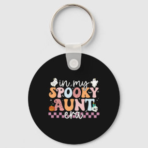 My Spooky Aunt Era Halloween Retro Groovy Auntie G Keychain