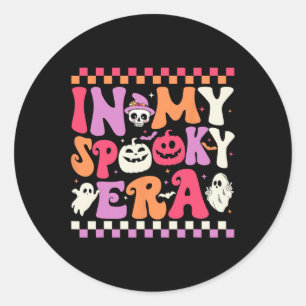 My Spooky Era Halloween Ghost Groovy Hippie Hallow Classic Round Sticker