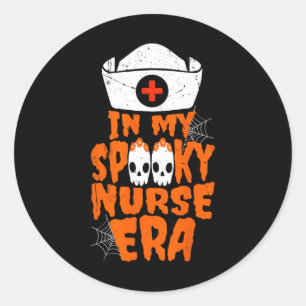 My Spooky Nurse Era Funny Halloween Witchy Spooky  Classic Round Sticker