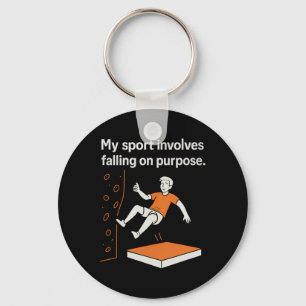 My Sport Involves Falling On Purpose Climbing Humo Keychain