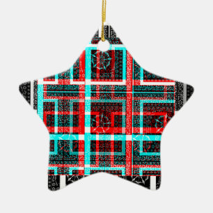 My Square Maze Design Ceramic Ornament