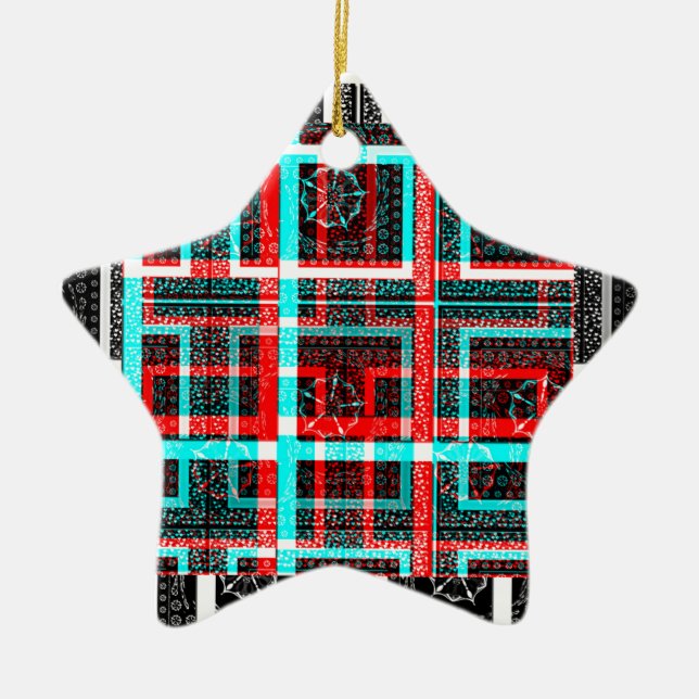 My Square Maze Design Ceramic Ornament (Front)
