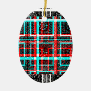 My Square Maze Design Ceramic Ornament