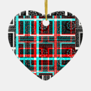 My Square Maze Design Ceramic Ornament
