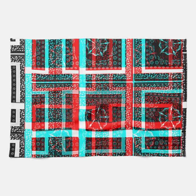 My Square Maze Design Kitchen Towel (Horizontal)
