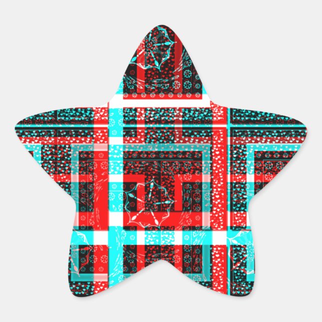 My Square Maze Design Star Sticker (Front)