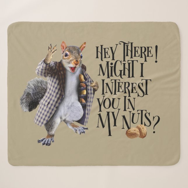 My Squirrel Nuts Sherpa Blanket (Front (Horizontal))