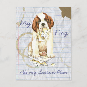 My St. Bernard Ate my Lesson Plan Postcard