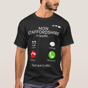 My Staffordshire Bull Terrier Dog Call Me Phone T- T-Shirt