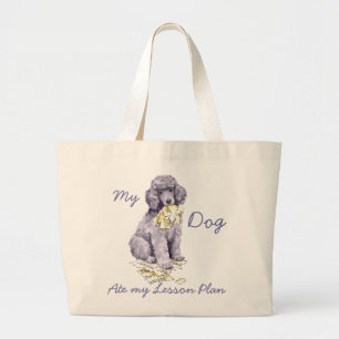 My Standard Poodle Ate my Lesson Plan Large Tote Bag