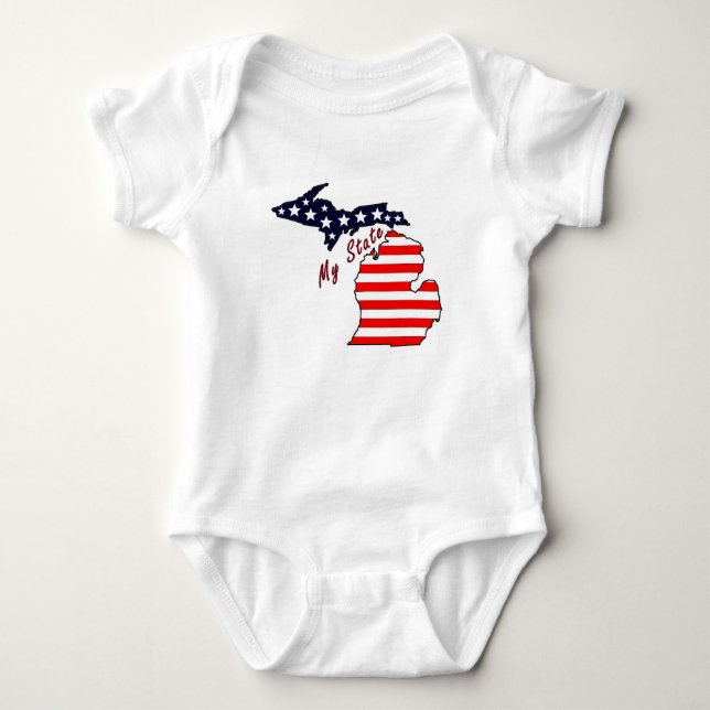 My State: Michigan Infant Creeper (Front)