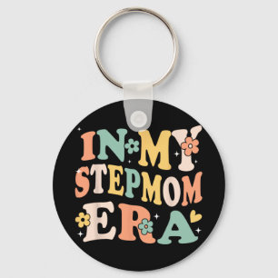 My Stepmom Era Funny Sarcastic Groovy Retro Mother Keychain