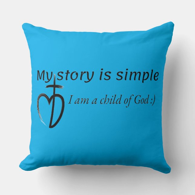 My story is simple throw pillow (Front)