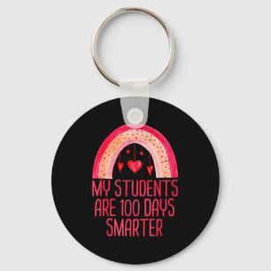 My Students Are 100 Days Smarter Rainbow Valentine Keychain
