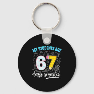 My Students Are 67 Days Smarter Funny Teacher Kids Keychain