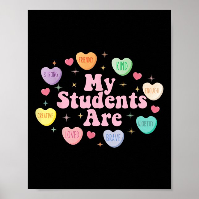 My Students Are Enough Friendly Valentines Day Poster (Front)
