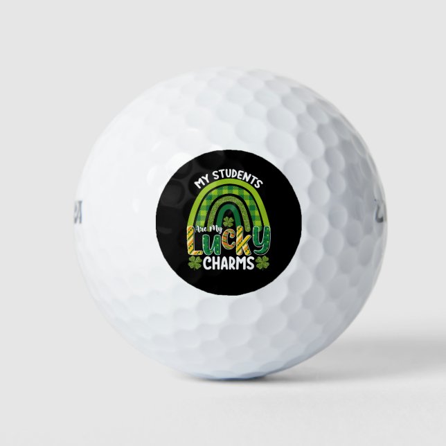 My Students Are My Lucky Charms St Patrick's Day Golf Balls (Front)