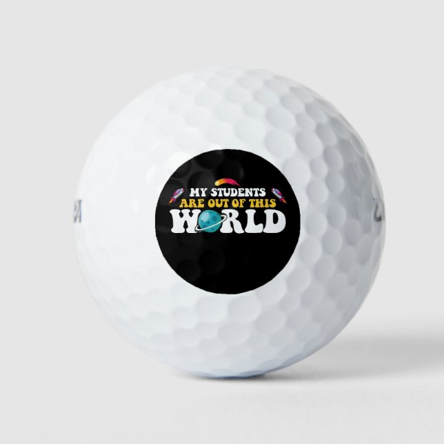 My Students Are Out Of This World Groovy Golf Balls (Front)