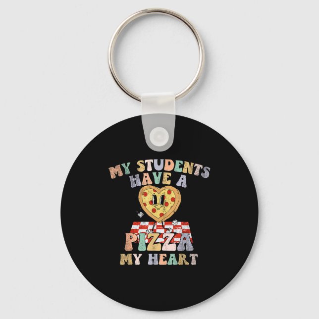 My Students Have A Zza-my-heart Valentines Day Tea Keychain (Front)