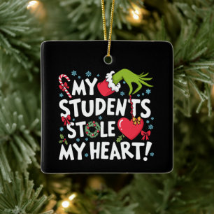 My Students Stole My Heart Christmas Xmas Teacher Ceramic Ornament