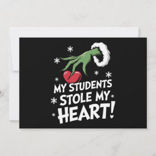 My Students Stole My Heart Xmas Christmas Teacher  Holiday Card