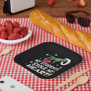 My Students Stole My Heart Xmas Christmas Teacher Paper Plate