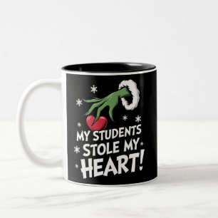 My Students Stole My Heart Xmas Christmas Teacher Two-Tone Coffee Mug