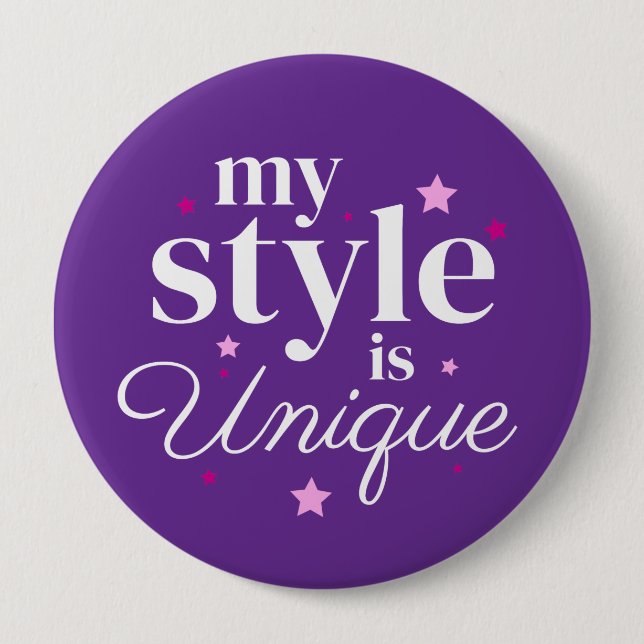 My style text design 4 inch round button (Front)