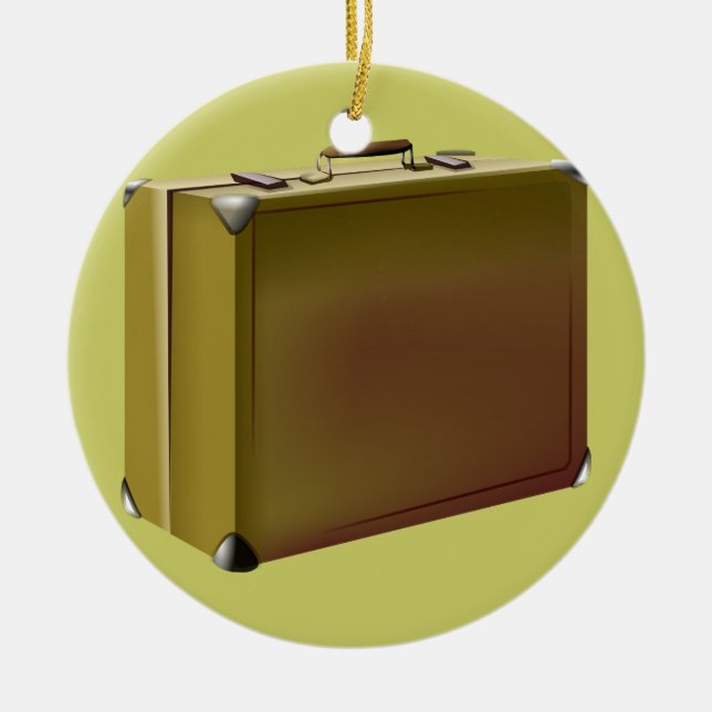 My Suitcase Is Packed! Ceramic Ornament (Front)