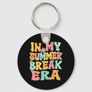 My Summer Break Era Retro Groovy Summer Break Teac Keychain