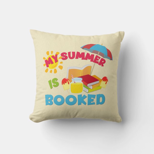 My Summer Is Booked Throw Pillow (Front)