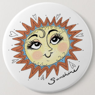 My Sunshine Fun Illustration 6 Inch Round Button
