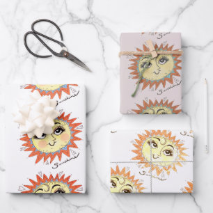 My Sunshine Sun Illustration Gift Wrap 3 pack