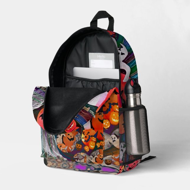 My Super Halloween V3 Printed Backpack (Back Corner Right (Open))