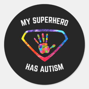 My Superhero Has Autism Awareness Classic Round Sticker