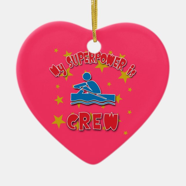 My Superpower is Crew Ceramic Ornament (Front)