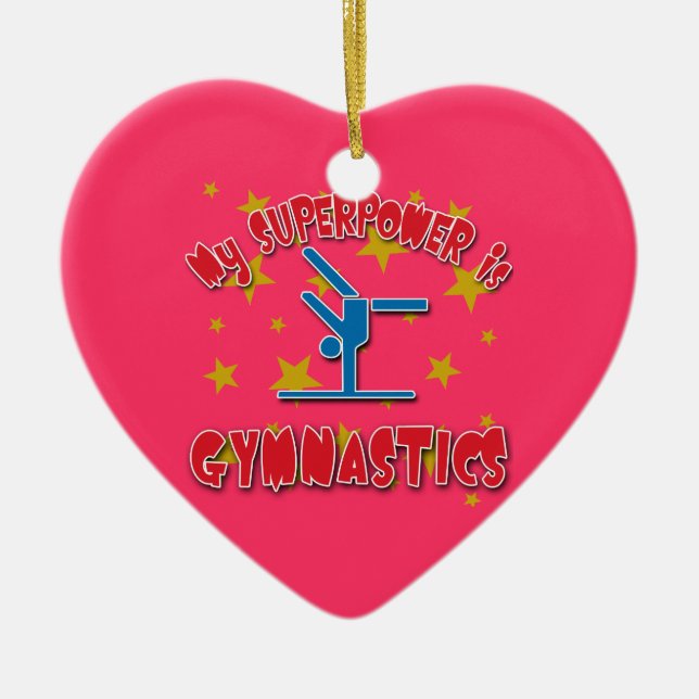 My Superpower is Gymnastics Ceramic Ornament (Front)