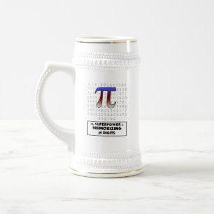 My Superpower is Memorizing Pi Digits Beer Stein
