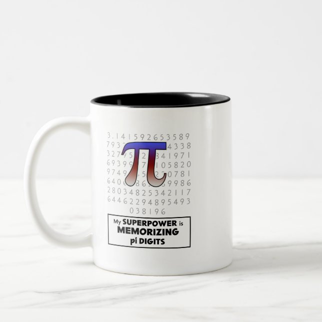 My Superpower is Memorizing Pi Digits Two-Tone Coffee Mug (Left)