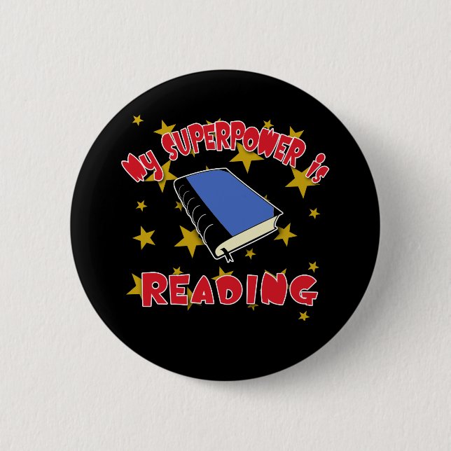 My Superpower is Reading 2 Inch Round Button (Front)