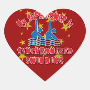 My Superpower is Synchronized Swimming Heart Sticker