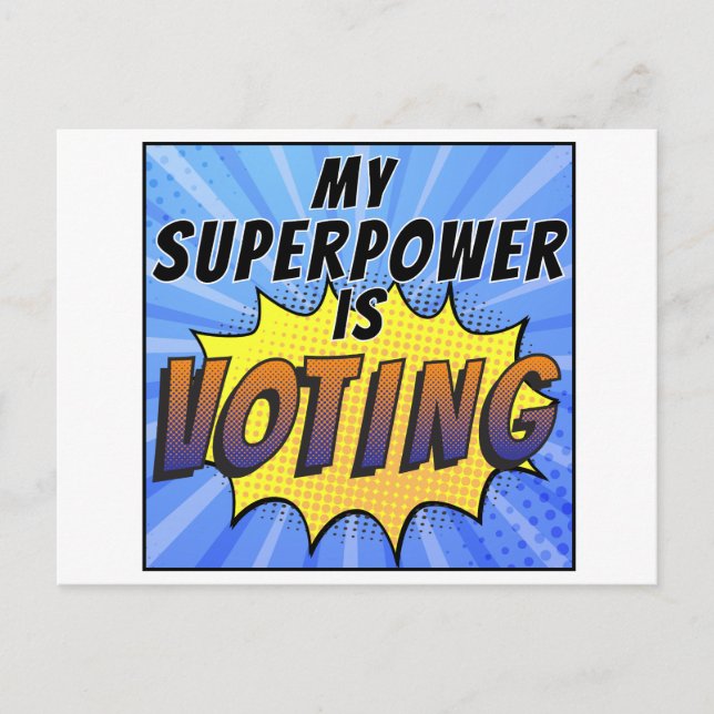 My Superpower is Voting  Postcard (Front)
