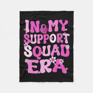 My Support Squad Era Groovy Breast Cancer Awarenes Fleece Blanket